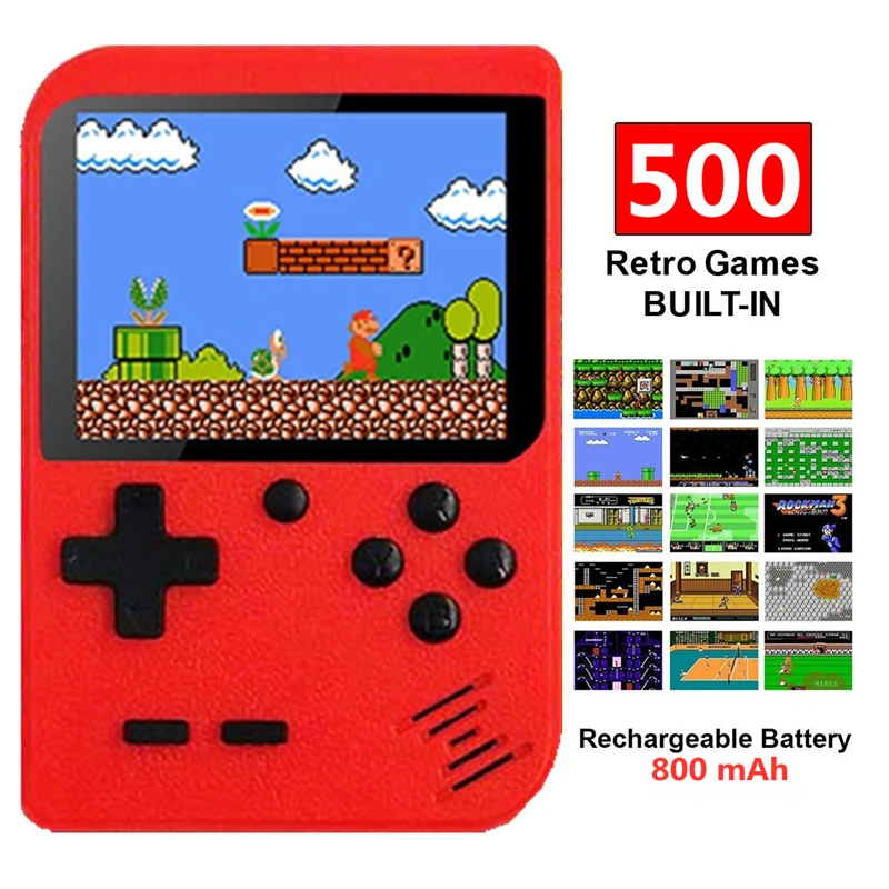 Retro Game Video Game Console Pocketgo Consola Handheld Portatil Consolas Mini Games Box 500 in 1 3 Inch Toys for Children Gift