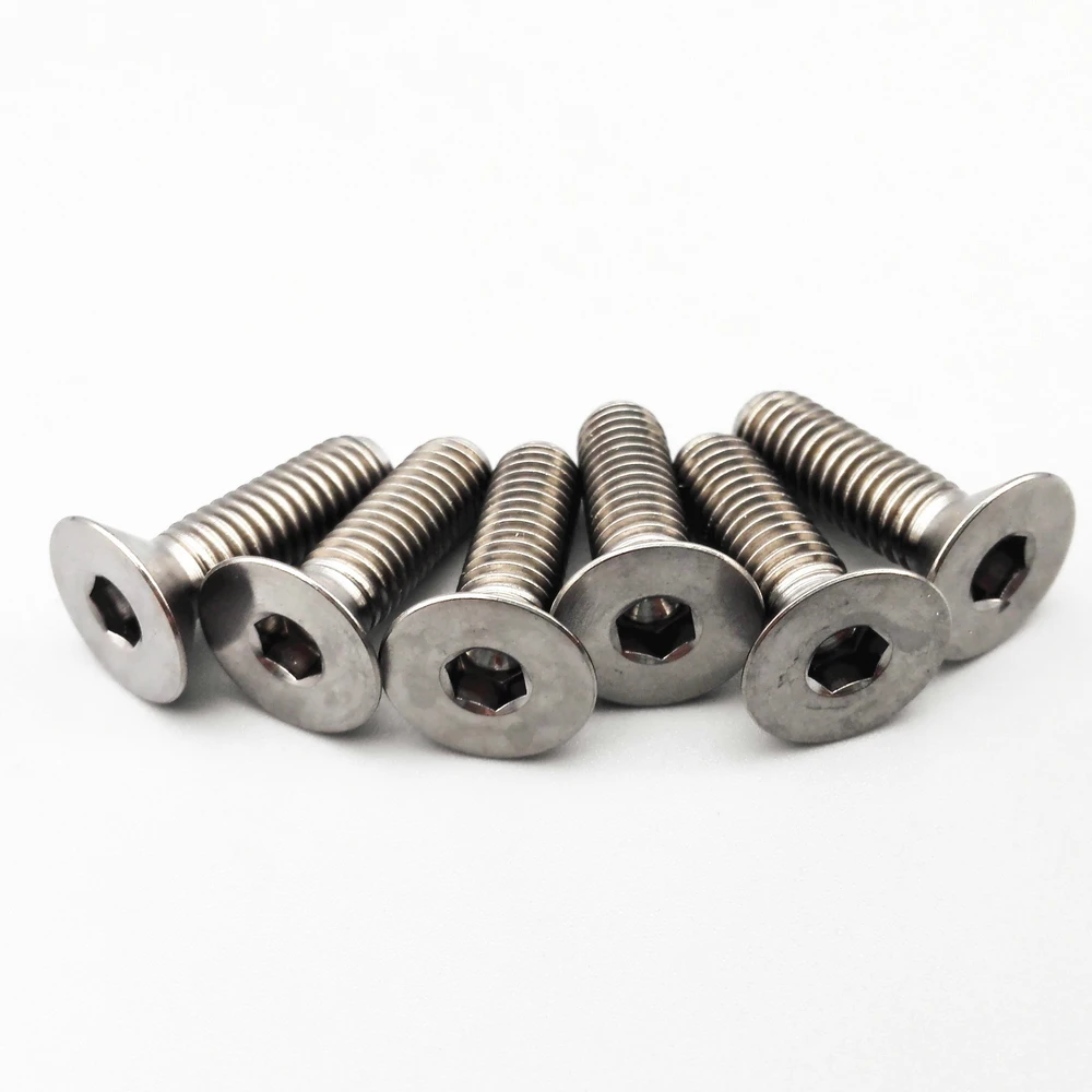 M6X20mm titanium bolts flat thex socket titanium  color  (2)