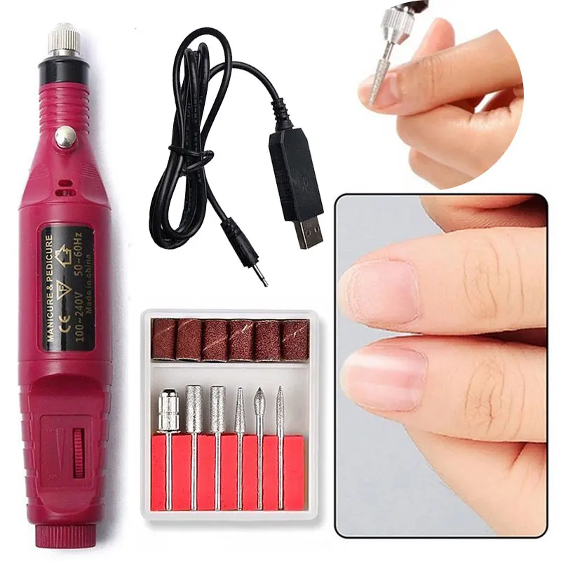 

20000Rpm Electric Nail Drill Bits Set Portable Home Manicure Drill Professional Mill Cutter Manicure Gel Remover Nail Art Tools