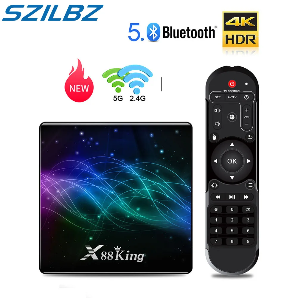 ТВ-приставка X88 King с Amlogic S922X Android 9 0 Двойной Wi-Fi BT5.0 1000 м Google Play Store Netflix Youtube