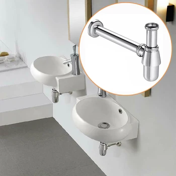 

Bathroom Kitchen Sink Basin Drainer In-wall Water Riser Waste Trap Drain Chrome Durable Handware For Basin Sinks Drainer