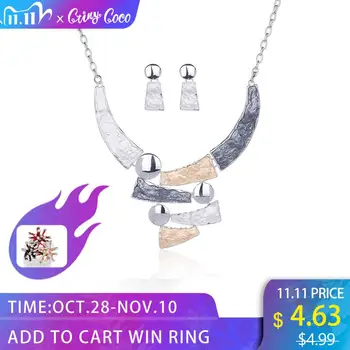 

Cring Coco Women Vintage Handmade Necklaces & Pendants for Women Famale Alloy Chain geometric Choker 2020 New Popular Necklace
