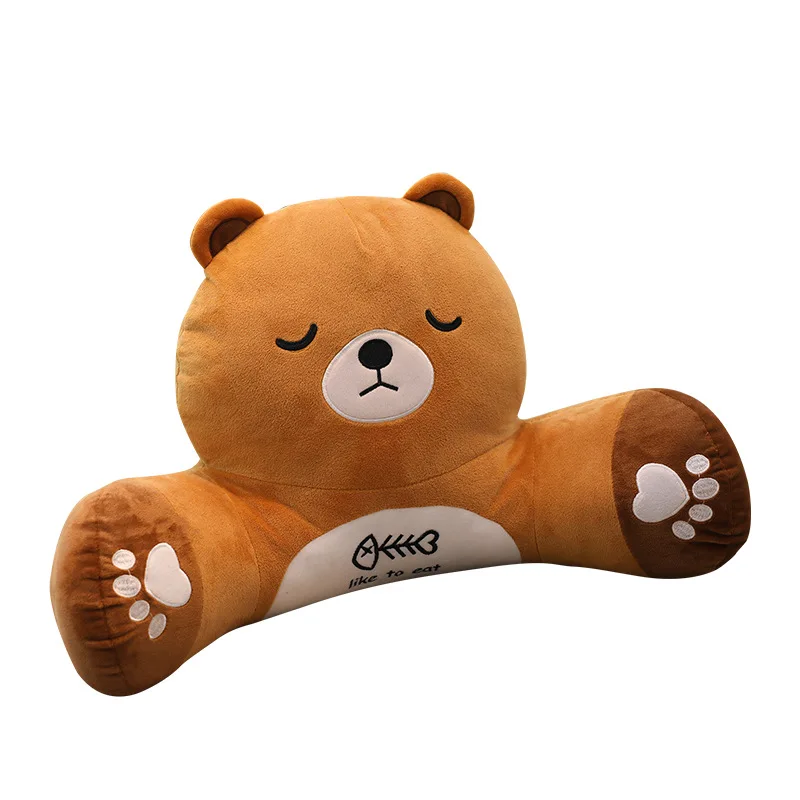 Cartoon Animals Penguin Bear Shiba Inu Piggy Pig Lumbar Pillow Creative Office Waist Cushion Doll Plush Toys For Car Seat Chair