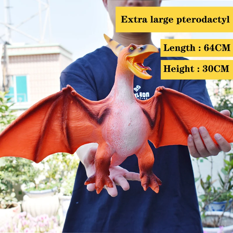 50cm Extra Large Simulation Soft Rubber Fall And Resist Pressure Tyrannosaurus Dinosaur Can Sound Animal Model Kid Toy Gift goku toys