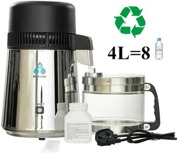 

4L Water Distiller Pure Water Distillation with Glass-Lined Nozzle Filter Home UK Plug 220V