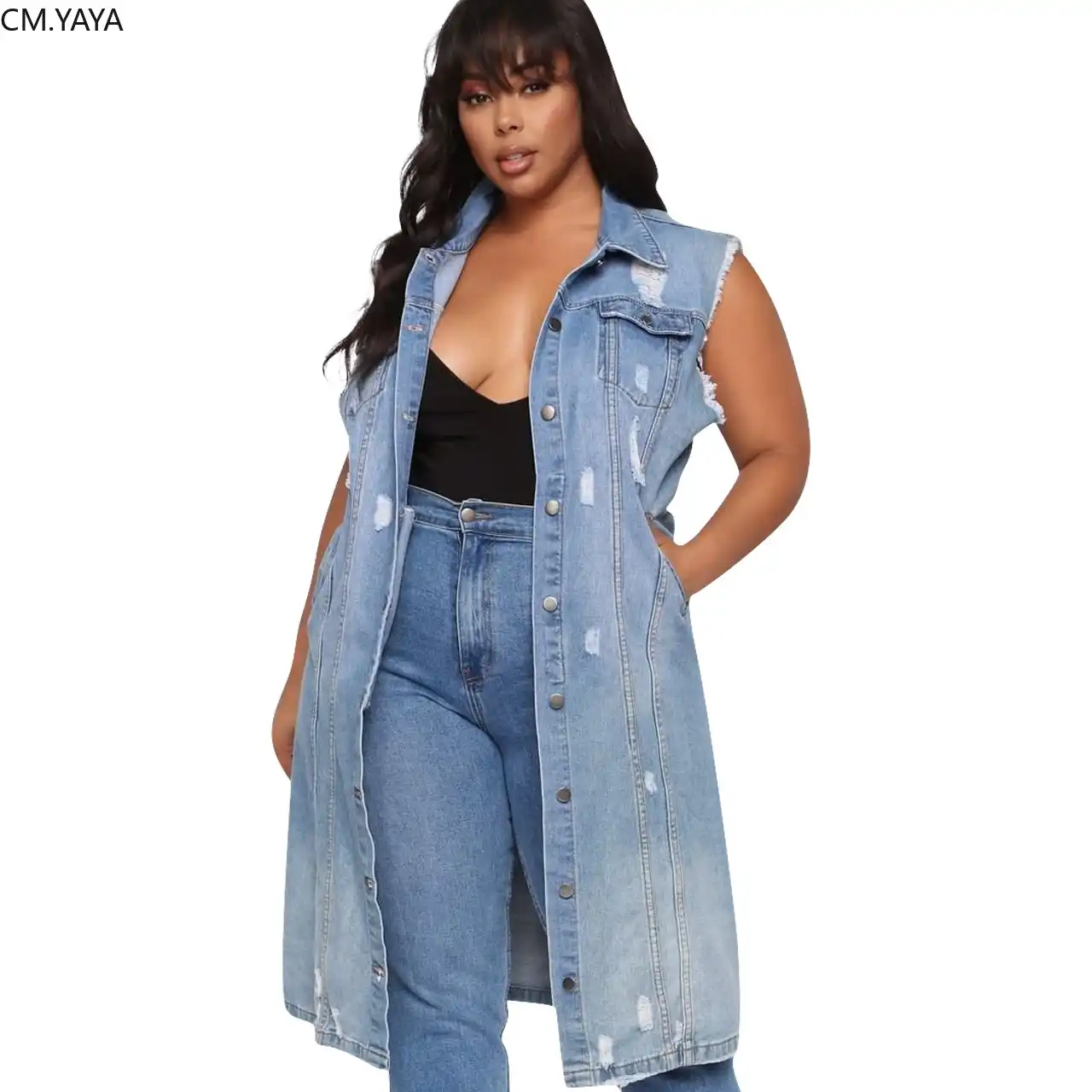sleeveless jean jacket outfits