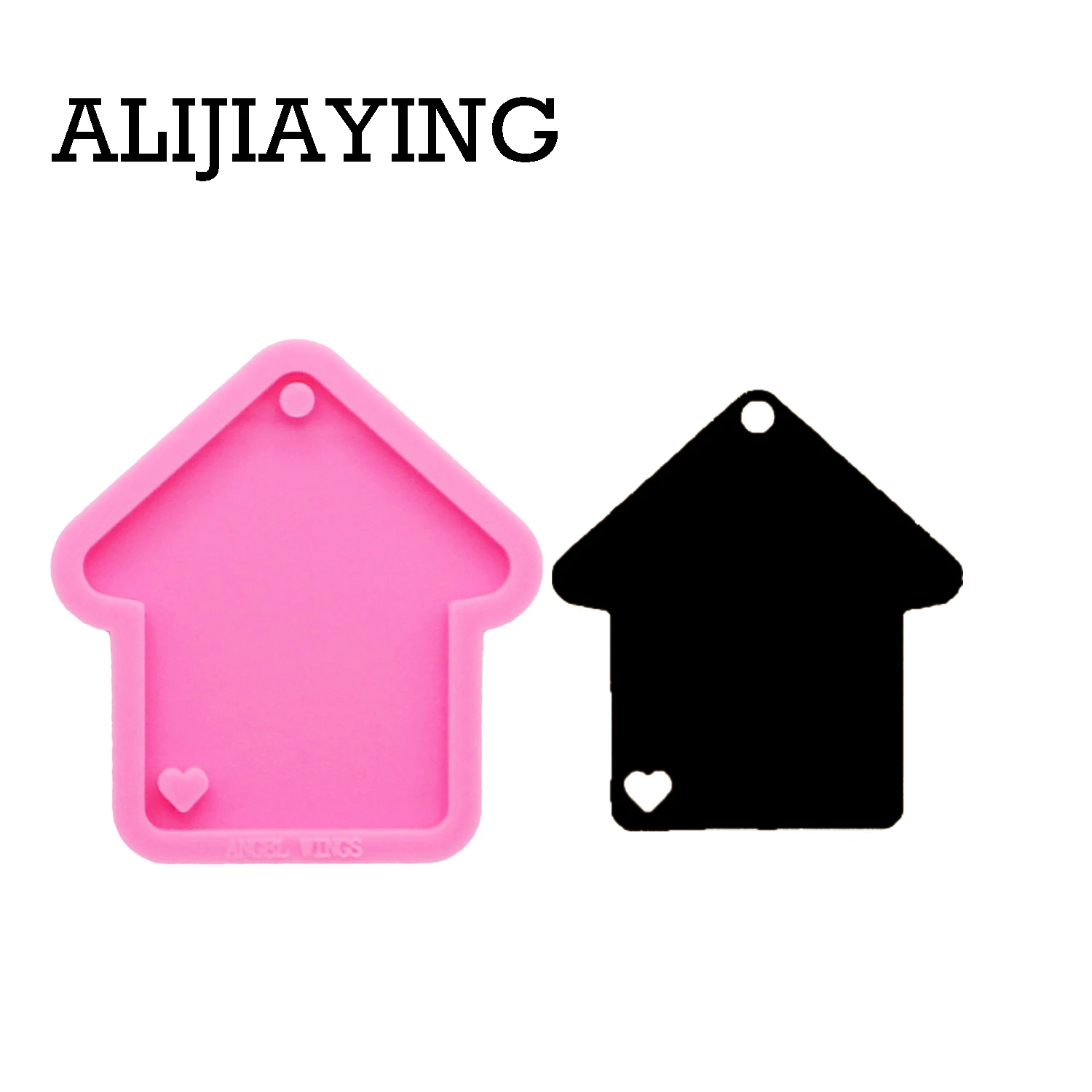 DY0175 Pink DY0175 Блестящий Рождественский дом Плесень DIY брелок силиконовые формы ремесло брелок кулон ювелирные изделия брелки плесень эпоксидной смолы стол - Color: DY0175 Pink