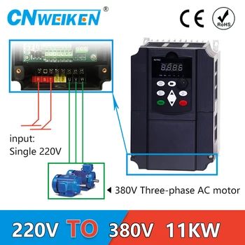 

220V input and 3phase output 380v 7.5KW/11kw AC Variable Speed Drive/ Frequency Inverter/VFD/ac drive/frequency converter