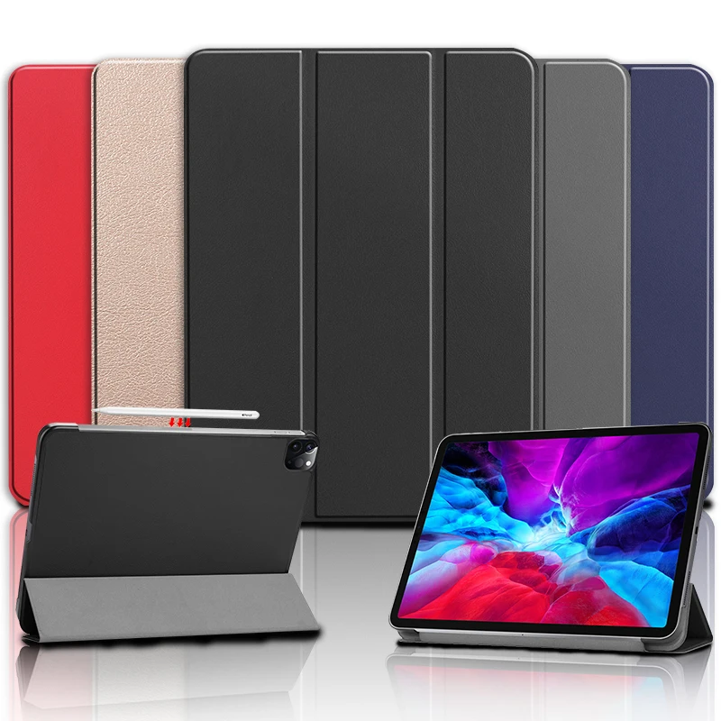 Cover For Apple iPad Pro 12.9 Case 2020 Folding Stand Hard PC Back Smart for Funda 12 9 4th Generation Capa |