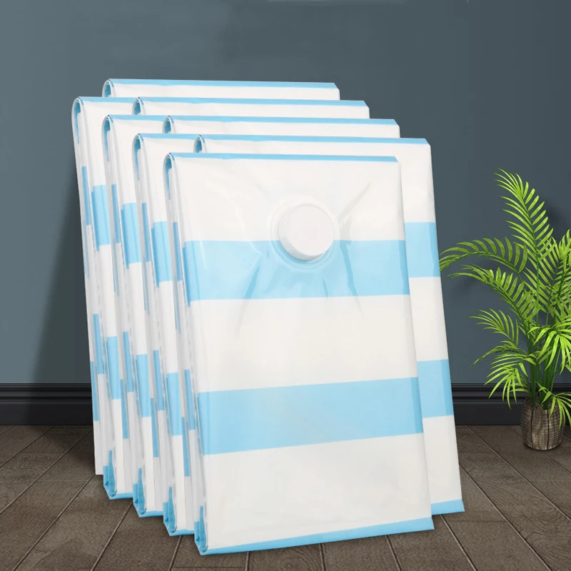 

Storage Bag With Valve Household Transparent Clothing Vacuum Bag Foldable Compression Storage Bag Space-Saving Sealed Bag