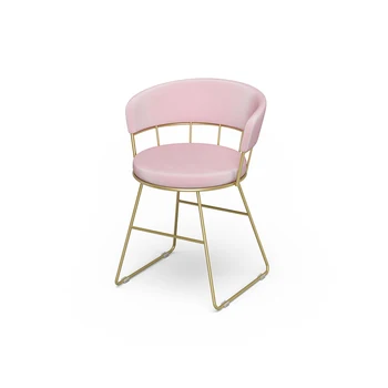 

Girl pink makeup chair simple dressing table stool net red ins dining nordic bedroom back