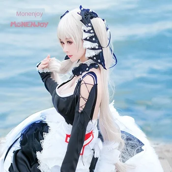 

Azur Lane Cosplay Wig 80cm Silver White Long Heat Resistant Synthetic Wig Azur Lane Vampire Wig Halloween + Wig Cap