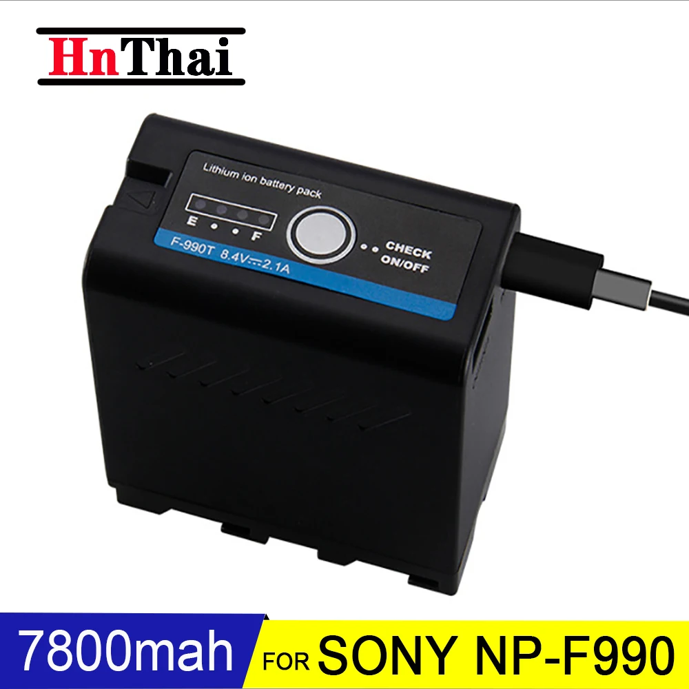 HnThai NP-F990 7800 мА/ч Камера Батарея для sony NP-F550 NP-F570 F530 F730 F930 F950 F960 NEX-EA50 DSR-PD198P Мощность
