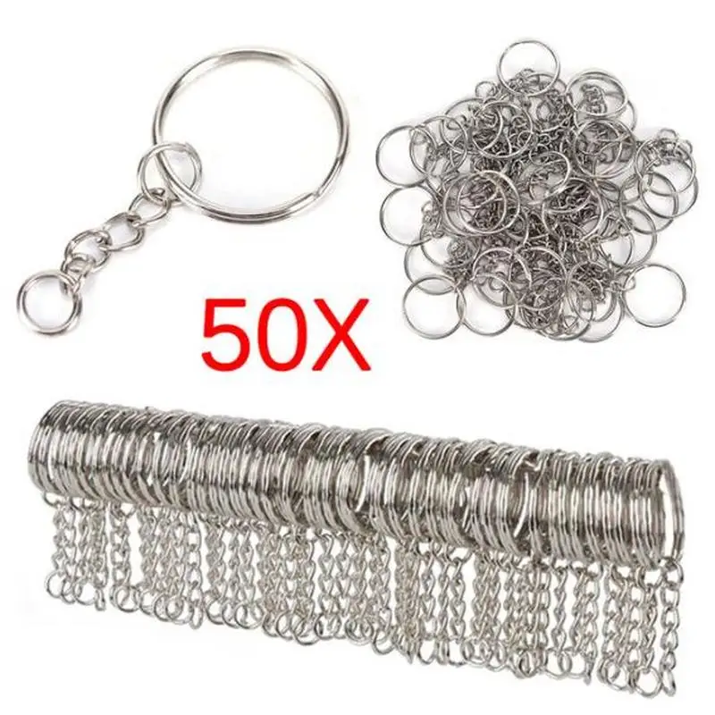 Blank Keyring Keychain Keyfob Key-Holder Silver-Plated Metal Women DIY