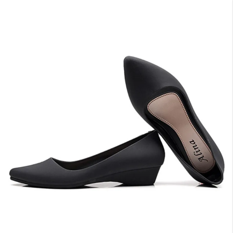 black leather shoes for work women's