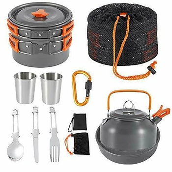 

Kit Cookware Aluminum Pot Frying Pan Cooking For 2-3 People Scoop Cups