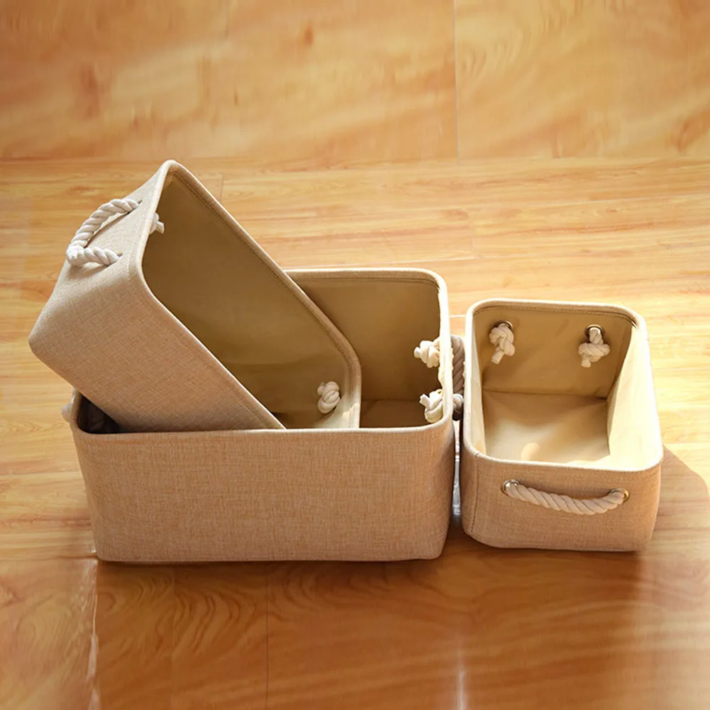 Корзины для хранения из хлопка и льна экологически чистые портативные складные