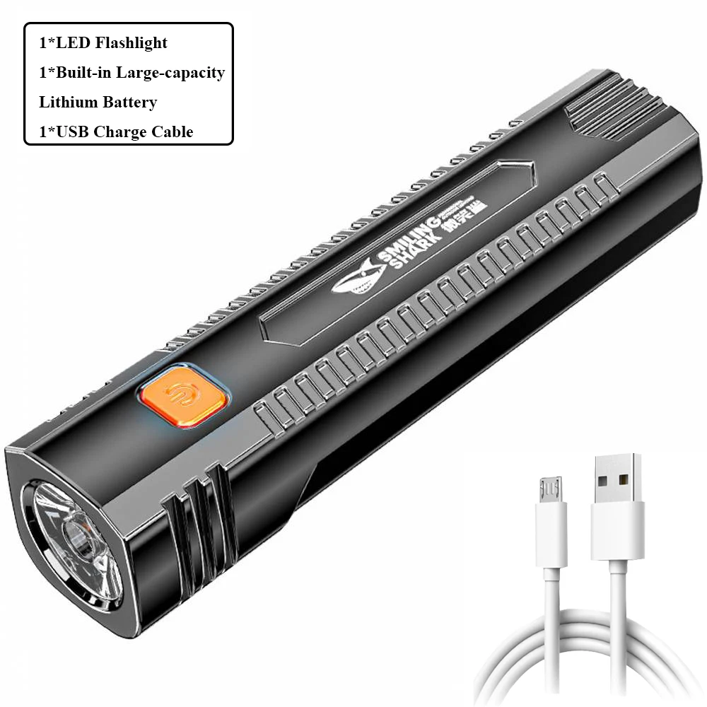Flashlight Strong Work Light Rechargeable 3 Modes Xenon Lights Camping LED Luminous Torch Lamp Night Outdoor Flash Light