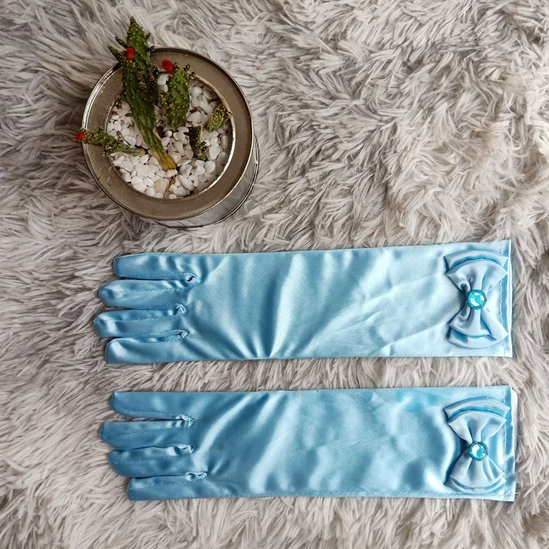 Bowtie Children Long Gloves Satin Sequins Mittens Kids Girls Children 's Day Birthday Gifts Princess Dance Performance Gloves best warm gloves for men