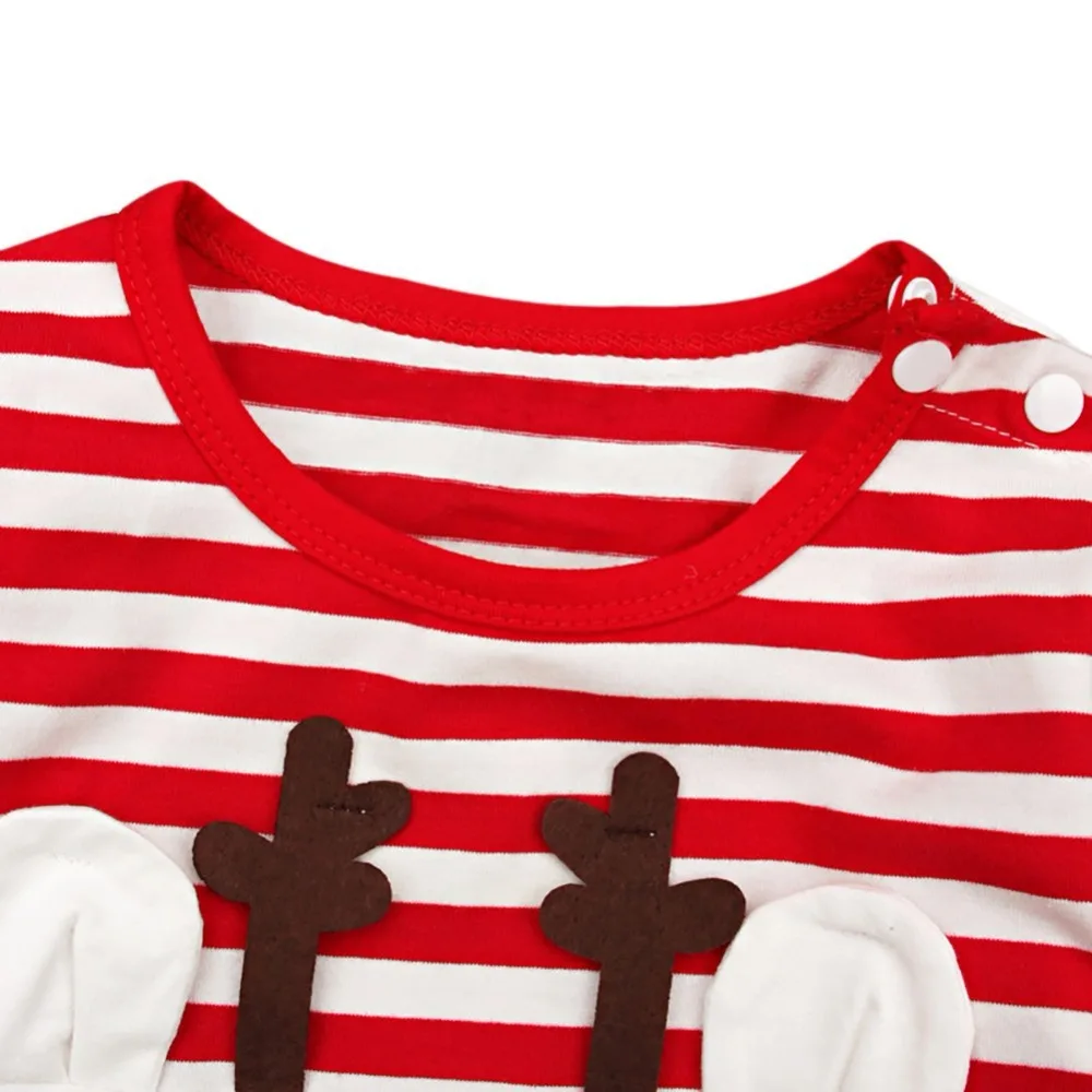 Рождественская одежда для маленьких мальчиков и девочек; комбинезоны для новорожденных; пижамы в полоску с длинными рукавами; одежда для сна; комбинезон; хлопковая одежда