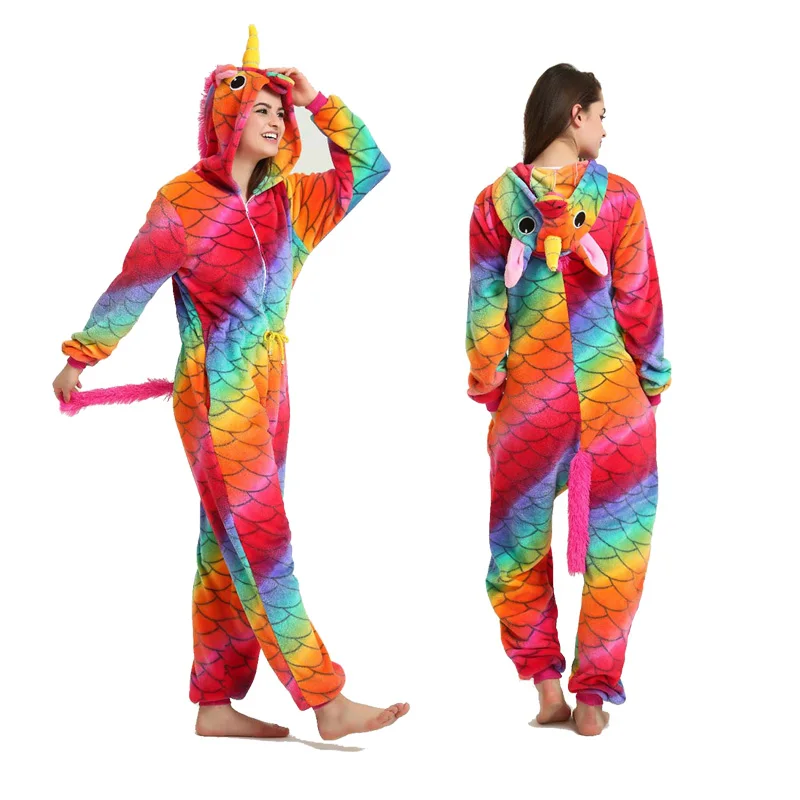 Animals Shark Unicorn Costume Adult Girl kids Unicorn Onesie Flannel Stitch Women Anime Jumpsuit Disguise Onepiece Suit Shark - Color: Fish Scale unicorn 2