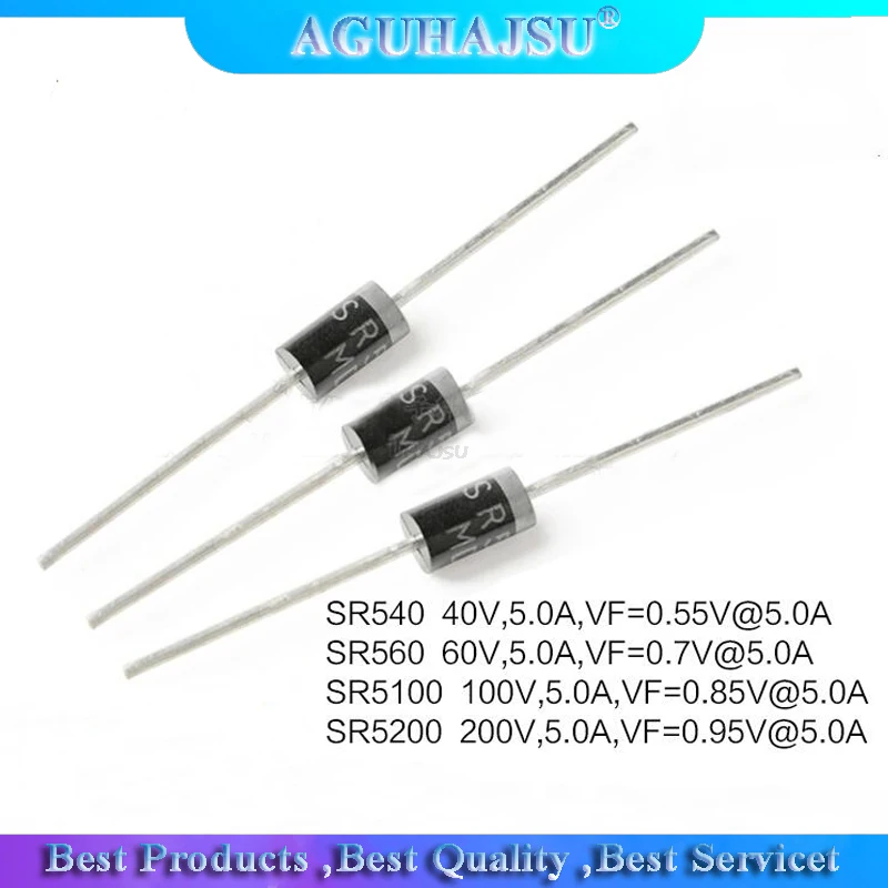 20 шт SR240 SR260 SR360 SR540 SR560 SR2100 SR3100 SR3200 SR5100 SR5150 SR5200 DO-41 DO-27 выпрямительный диод Шоттки |