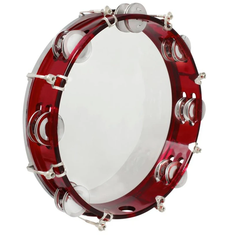 

Self-Tuning Handbell Tambourine for Hand Held Drum Bell Metal Jingle Drum Mount Tambourine Musical Toy for Party KTV Bar