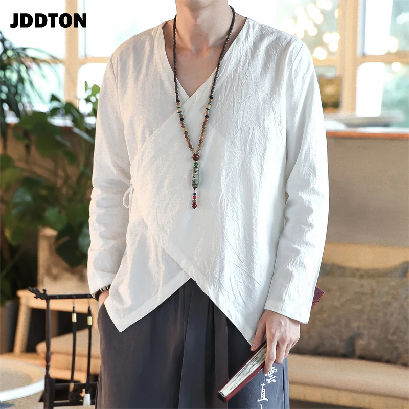 JDDTON, новинка, летние мужские кимоно, модные куртки, однотонный пояс, тонкая верхняя одежда, пальто, свободное повседневное Мужское пальто с длинными рукавами JE053