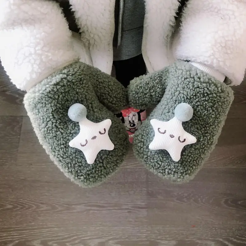 Balleenshiny детские перчатки, зимние кашемировые детские перчатки с пятиконечной звездой, бархатные перчатки для малышей, теплые перчатки для младенцев, детские варежки
