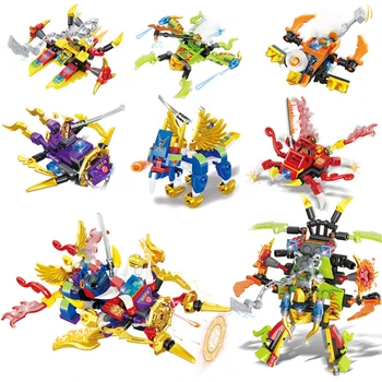 

6pcs/set Dragon Knight Toy Bricks 6 in2 DIY Model Kit Building Blocks Educational Toys For Children Gifts Compatible Ninjagoed