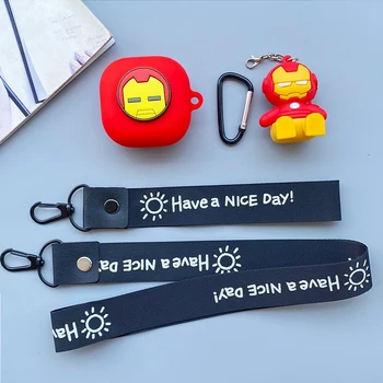 

For Samsung Galaxy Buds Live Anti-shock Cartoon DIY Case Silicon Full Protective Skin Cover Key Buckle