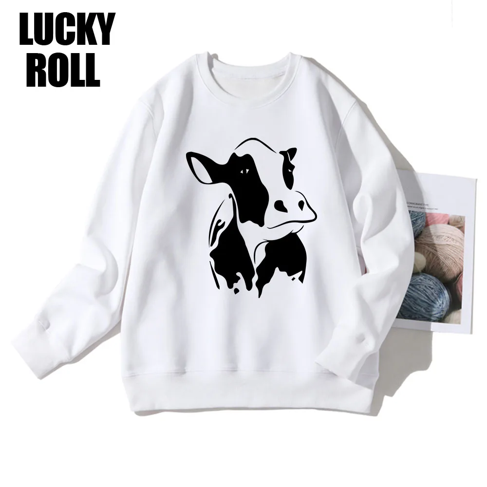 

Cows Print Warm Hoodies For Women Europe Koe Knuffelen Fashion Unisex Casual Harajuku Japan Crewneck 2020 Pullover Sweatshirt