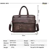 JEEP BULUO Brand Man Business Briefcase Bag Split Leather High Quality Men office Bags For 14 inch Laptop A4 File Causel Male ► Photo 2/6