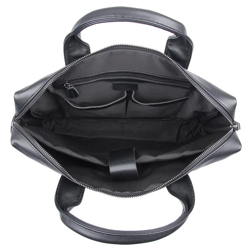 J.M.D классический стиль натуральная кожа черный Бизнес Портфели Многофункциональный отсек мужская сумка на плечо сумка для ноутбука 7122A-1
