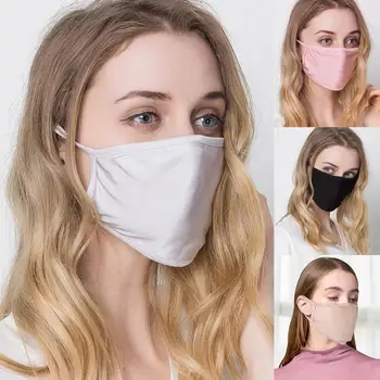 

Double Layer Filter Insertion Anti Haze Droplet Dust Proof Mouth Cover Silk Mask mask protection face masque tissu visage femme