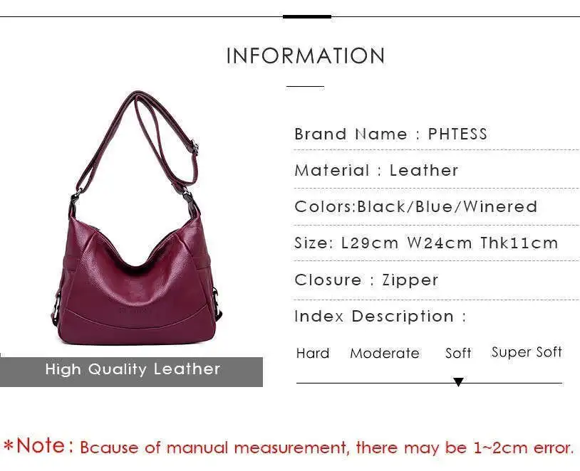 Female Messenger Bags Vintage Leather Handbag High Quality Sac A Main Solid Soft Shoulder Crossbody Bag For Women Bolsa