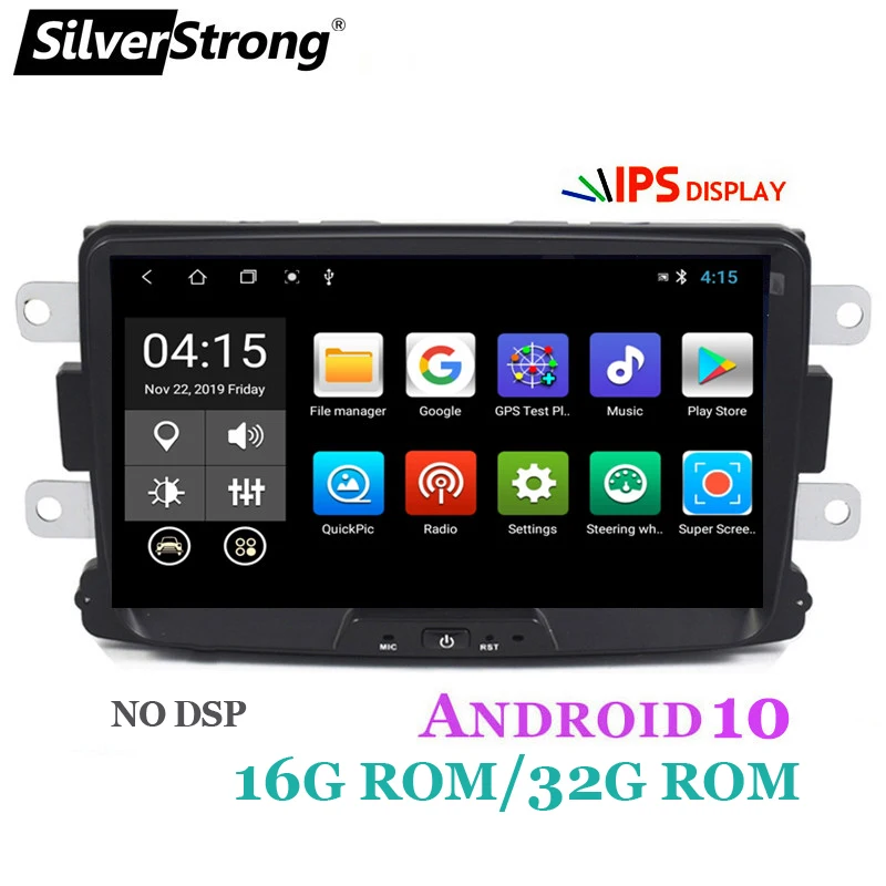 SilverStrong Android10 2Din 32 ГБ DSP KAPTUR Автомобильный GPS для RENAULT DUSTER DACIA LOGAN II DOKKER Carplay опция