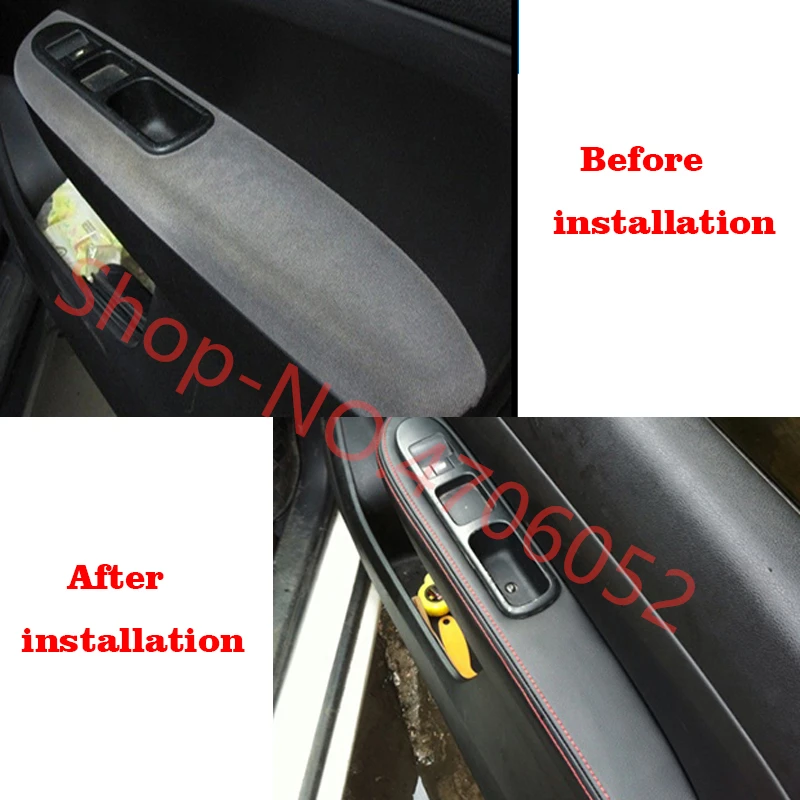 Для peugeot 307 2004 2005 2006 2007 2008 2009 2010 2011 2012 2013 4 шт. двери автомобиля подлокотник Панель чехол из кожи на основе микроволокна с отделкой