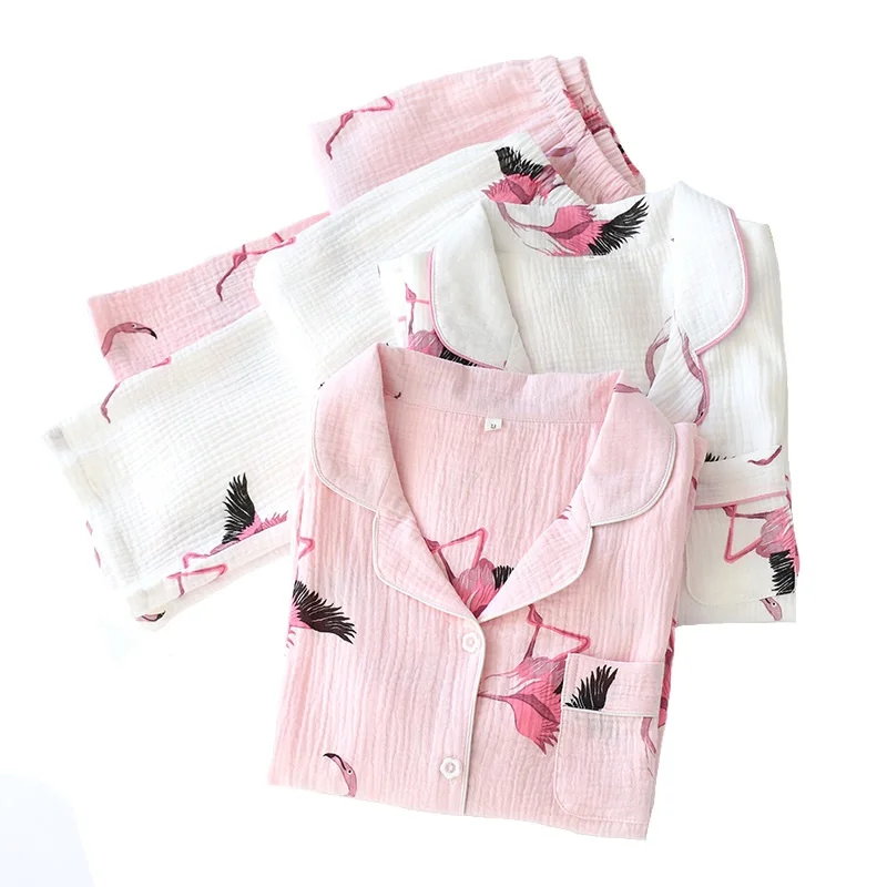 Новинка пижама из 100% хлопка с длинными рукавами брюки тонкой ткани принтом