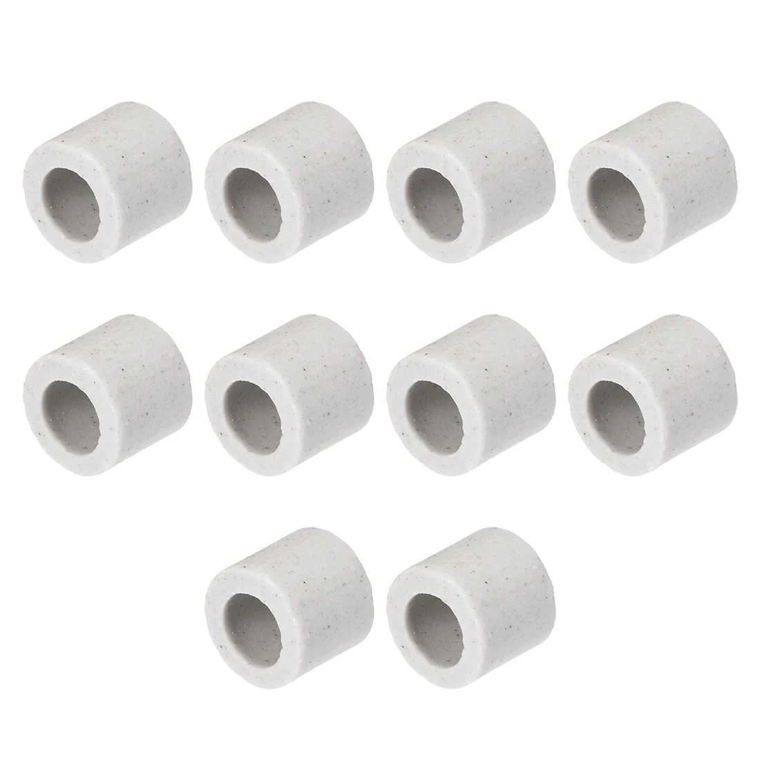 uxcell 10 Pcs 8mm Dia Ceramic Insulation Tube Single Bore Porcelain Insulator Pipe for Heating Element afbeelding
