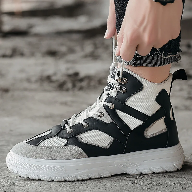 

High-Top Shoes MEN'S SHOES Spring And Autumn tian chao Shoes Korean-style Trend Hip Hop Dad Shoes Sports Shoe Men's Casual High