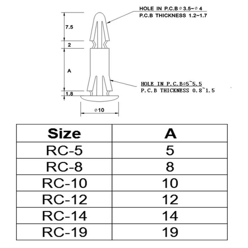 50pcs PCB Board Spacer Screw Reverse Locking Circuit Board Support Fixed Nylon Standoff Spacer Pillar