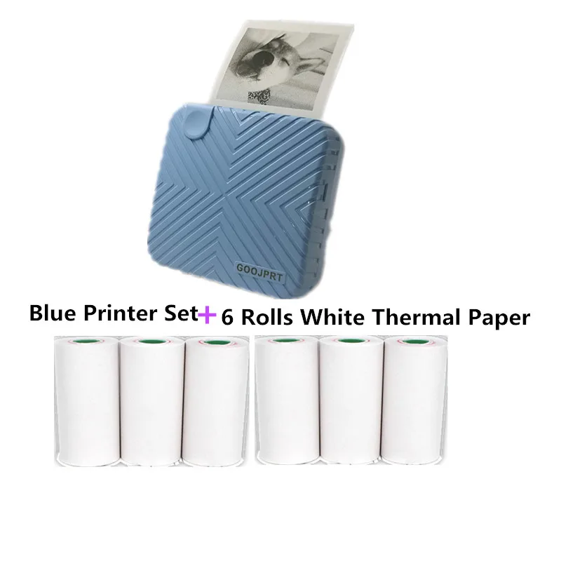 Add Thermal Paper GOOJPRT A6 Peripage Bluetooth 4,0 безчернильный мини Карманный фотопринтер принтер для мобильных телефонов Спортивный Портативный передвижной принтер Foto - Цвет: Add Thermal Paper