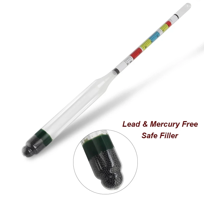 Hydrometer Tester 2Pcs/lot Triple Scale Hydrometer for Wine Beer Mead Kombucha Specific Gravity ABV Tester Measuring Tools