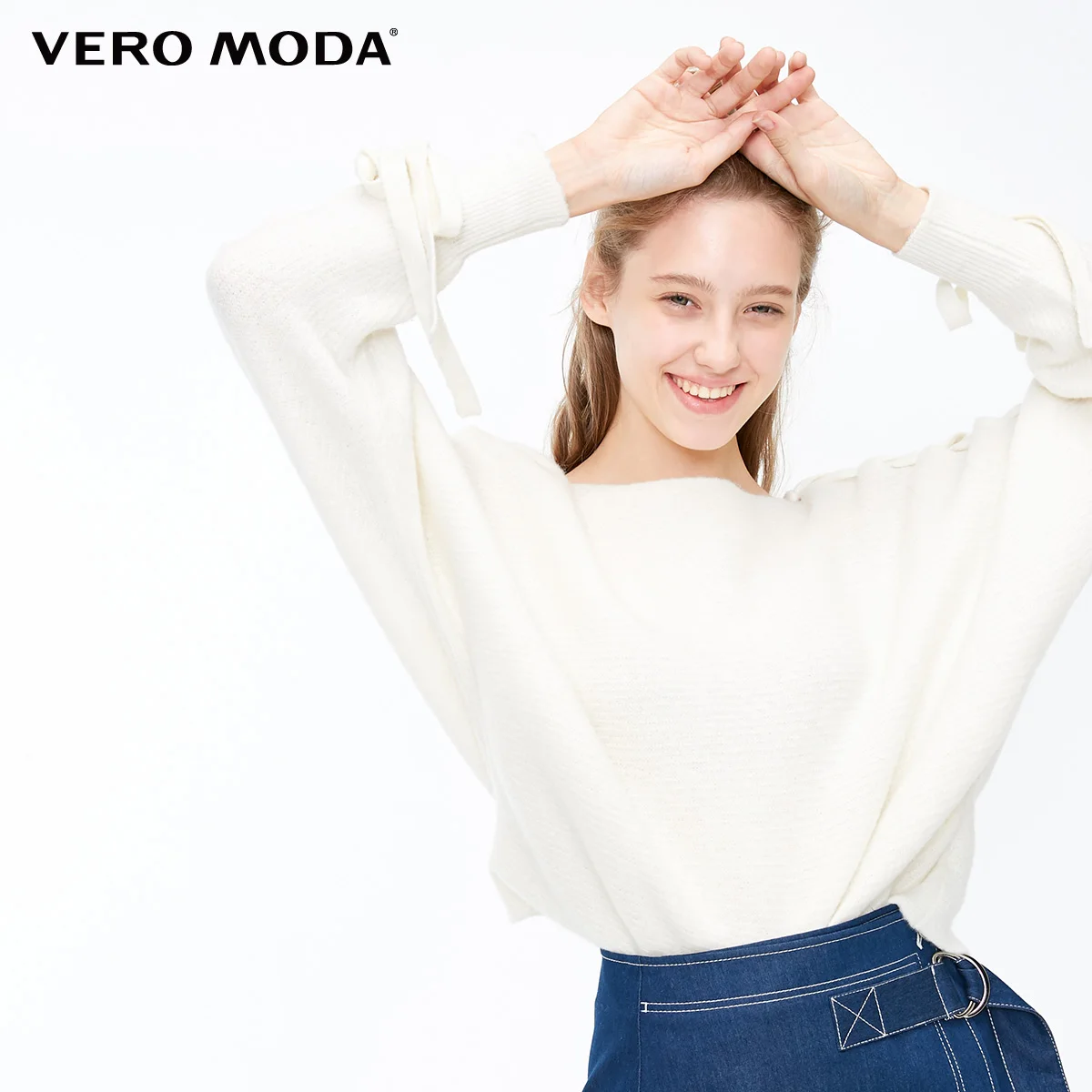 Vero Moda женский свитер из 64% шерсти с рукавами | 318413597 - Цвет: Snow white