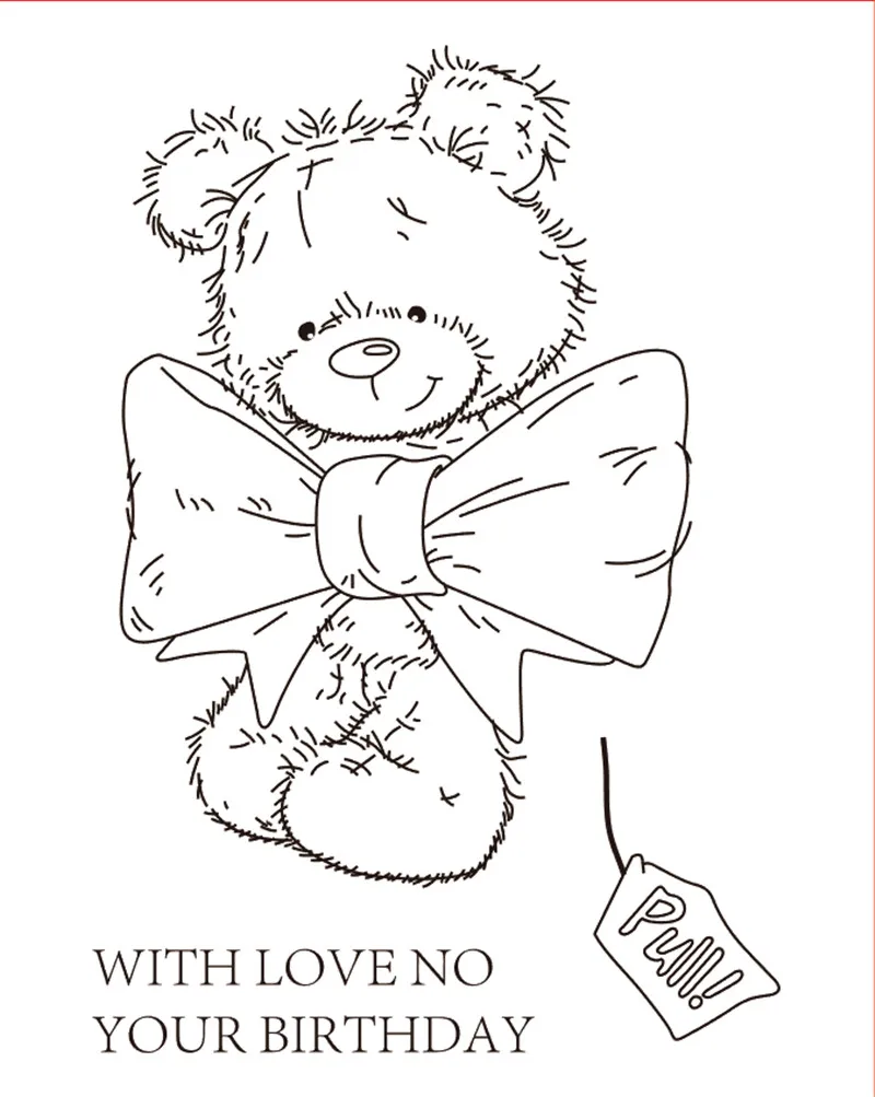 

10x6 Bear Transparent Clear Stamps Silicone Seals for DIY scrapbooking photo album Card Making