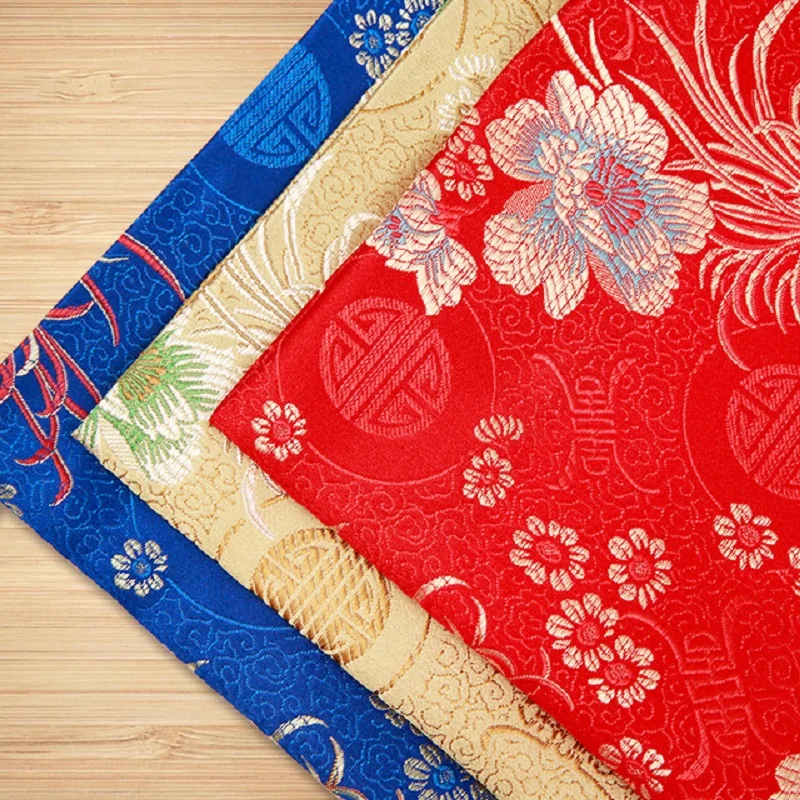 Brocade garment fabric jacquard Multi-color silk chrysanthemum material for cheongsam and kimono | Дом и сад