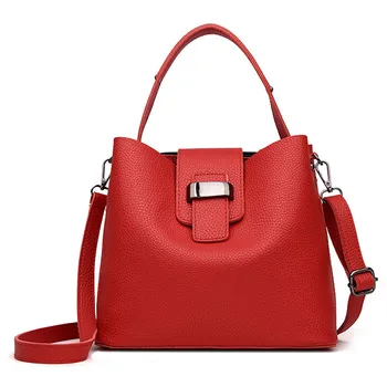 

Useful Women's Leather Handbags Famous Fashion Brand Candy Shoulder Bags Ladies Totes Simple Women Messenger Bag