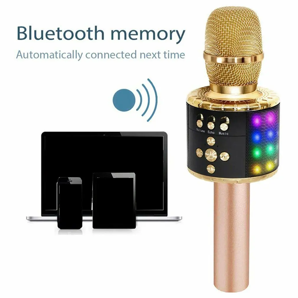 Bluetooth беспроводной конденсаторный волшебный микрофон караоке для мобильного телефона плеер микрофон динамик Запись музыки