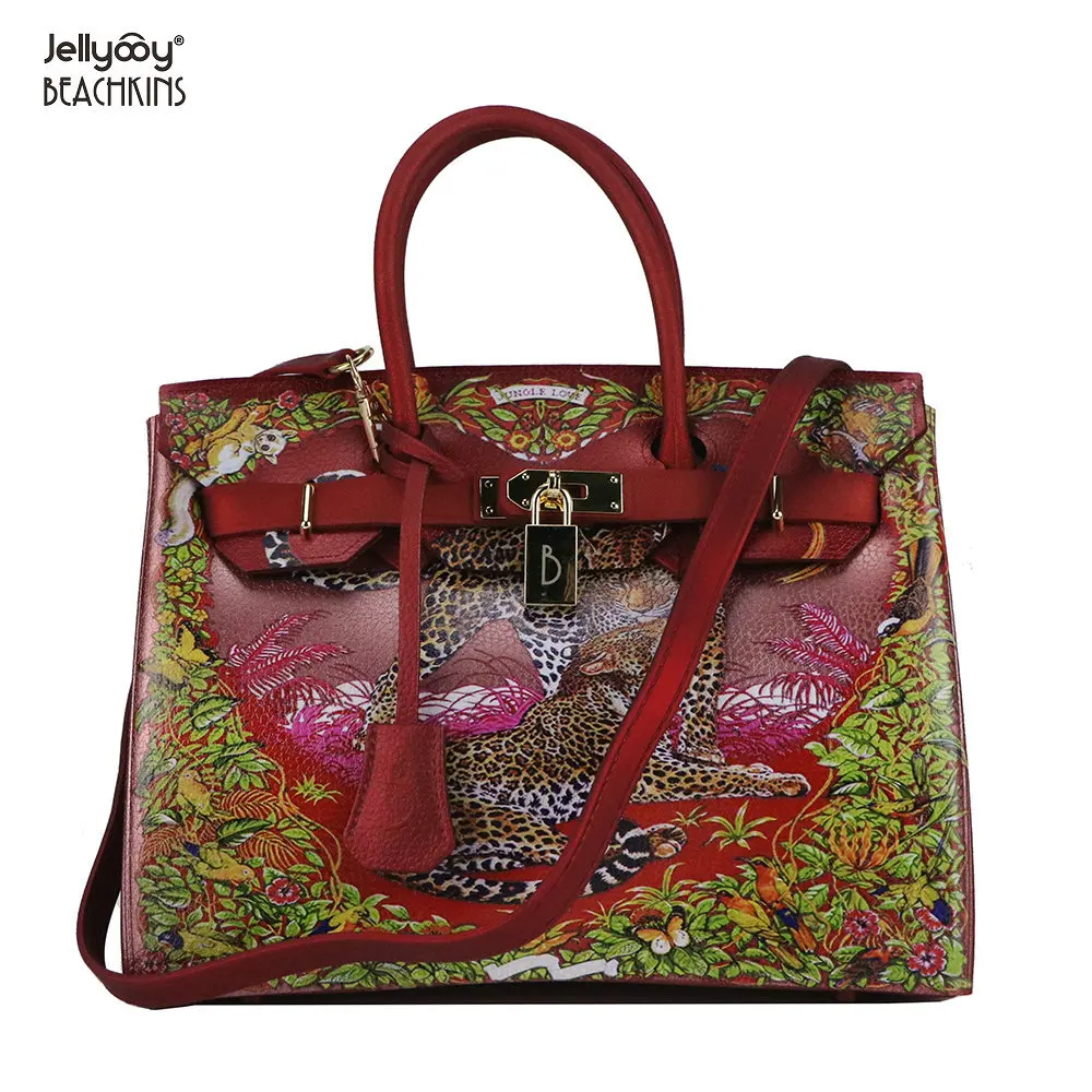 

Jelly Bag Dull Polish Matte Jelly Birkin Bag Embossed Leather PVC WOMEN'S Bag Colour Printing Pattern Women's Handbag